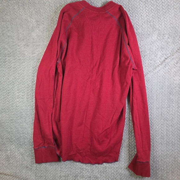 Nike Men's Large Red Long Sleeve Henley Shirt Cotton Athletic Casual‎ - Picture 9 of 10